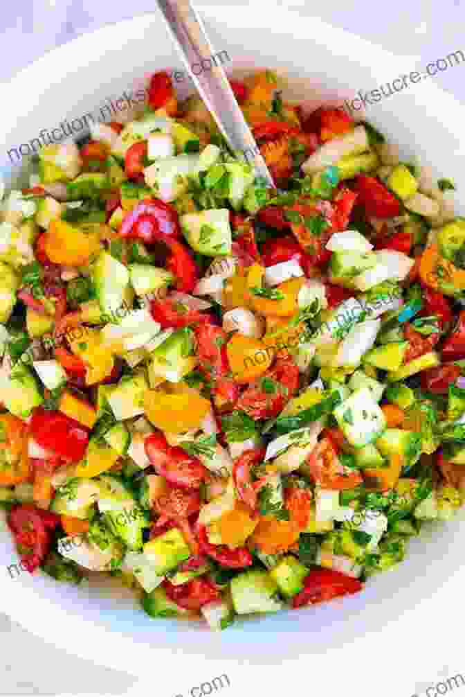 A Colorful Salad With Mixed Greens, Tomatoes, Cucumbers, And Croutons Southern Bean Cookbook: 240 Recipes For Soups Casseroles Meals Salads Side Dishes (Southern Cooking Recipes)