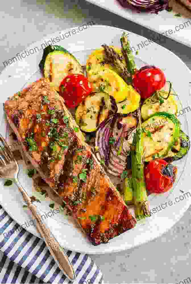 A Plate Of Grilled Salmon With Roasted Vegetables Southern Bean Cookbook: 240 Recipes For Soups Casseroles Meals Salads Side Dishes (Southern Cooking Recipes)